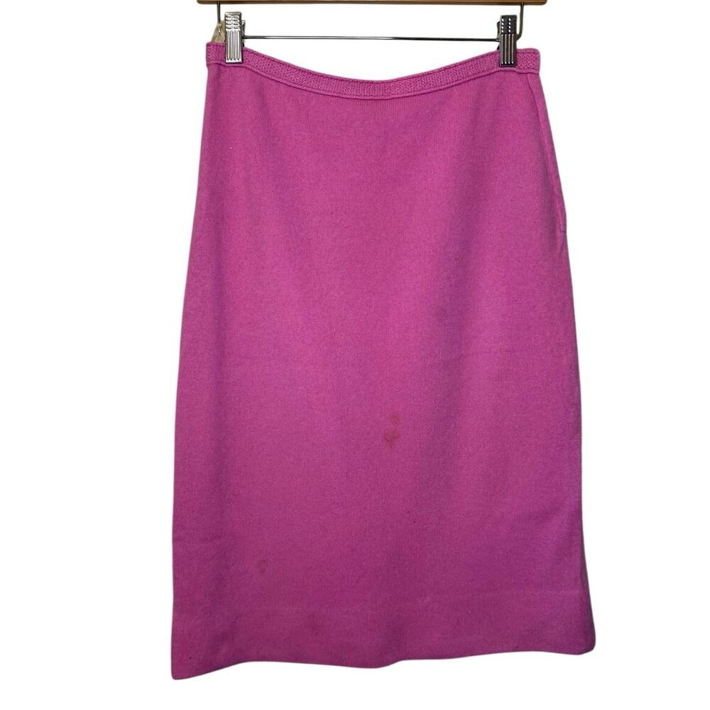 VTG Retro Dalton Virgin Cashmere Pink Classic Pencil Skirt 60’s Size 14